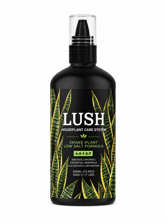 Lush Snake Plant Food 4.5-1-3.7 bottle