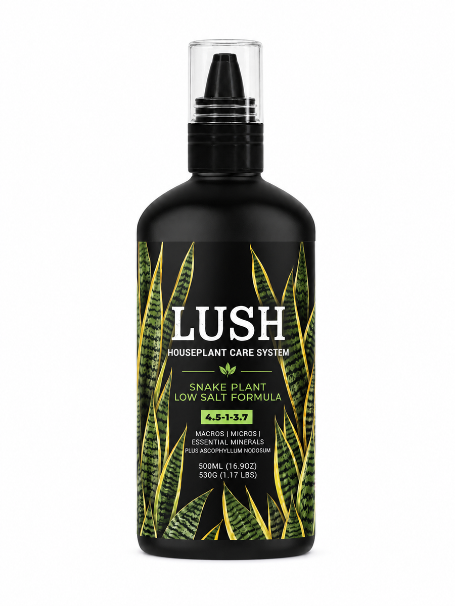 Lush Snake Plant Food 4.5-1-3.7 bottle