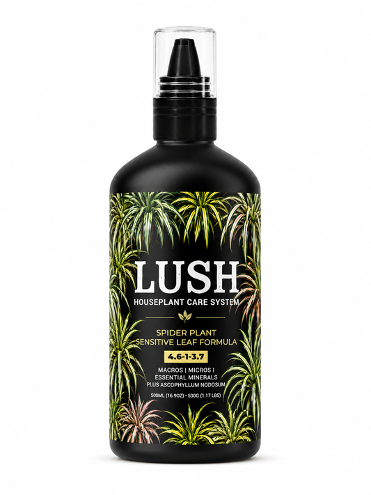 Lush Spider Plant Food 4.6-1-3.7 bottle