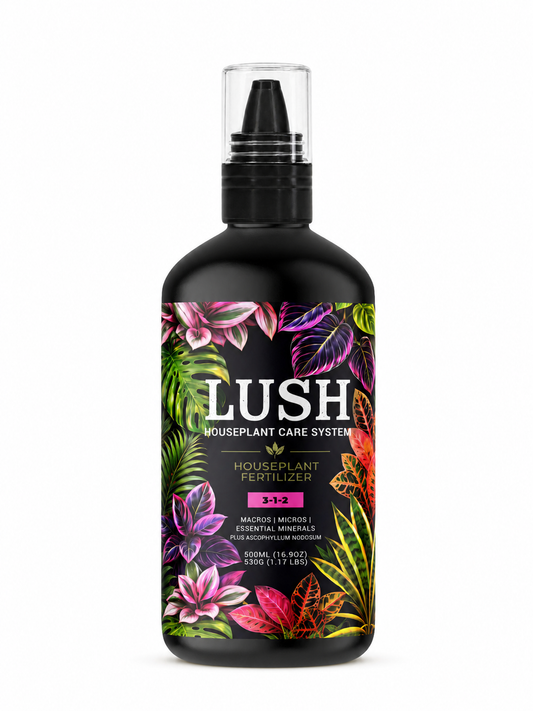 Lush House Plant Fertilizer 3-1-2 bottle